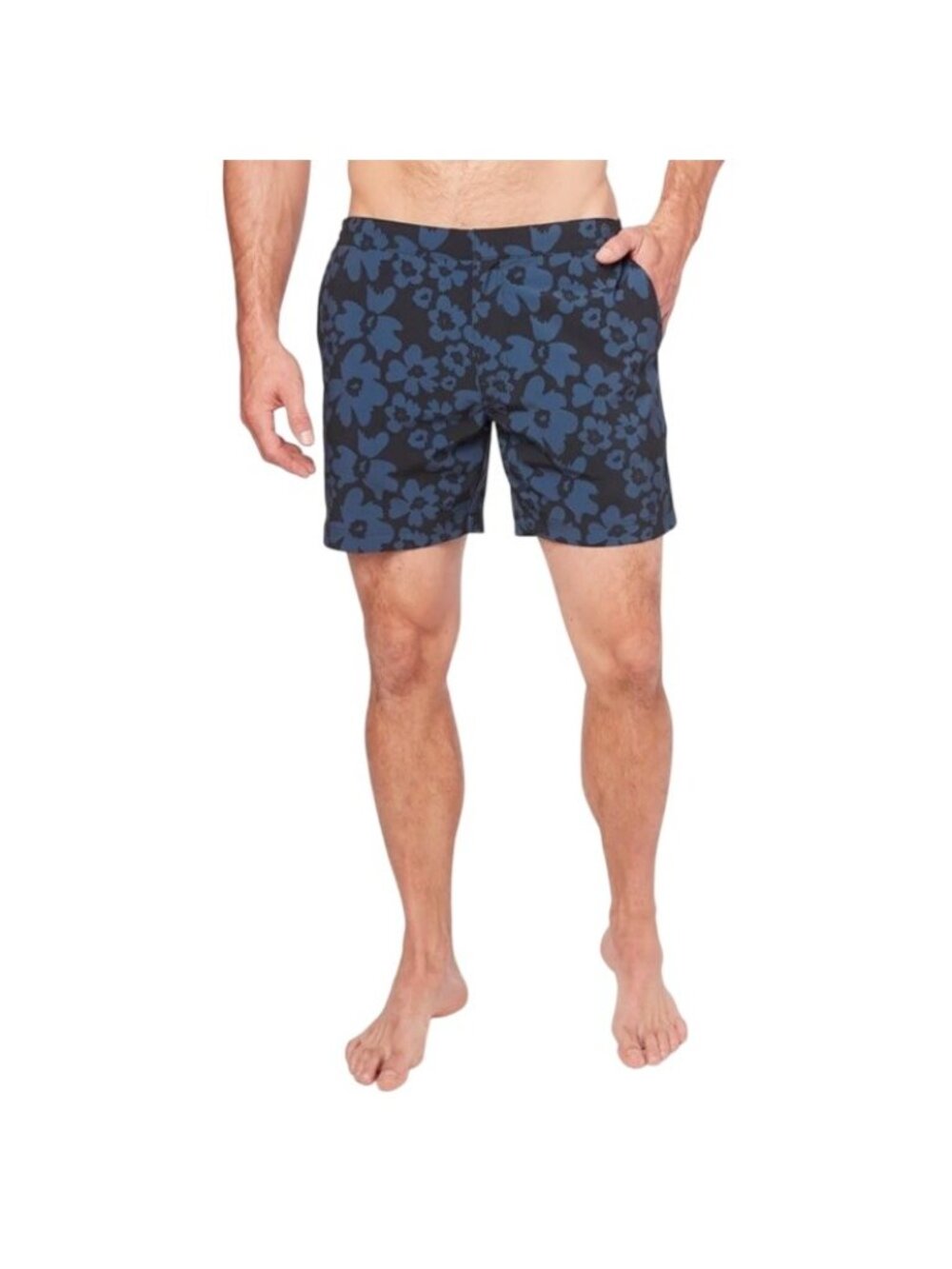 Fair Harbor Men’s 32 The Sextant Trunk Navy Blue Floral Print Board Swim Shorts - Picture 2 of 16